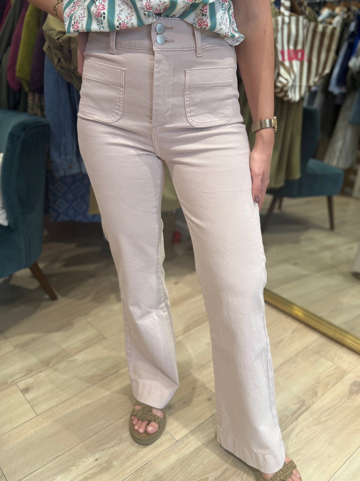 Pantalon Elena Rose clair