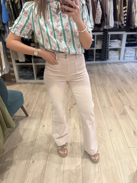 Pantalon Elena Rose clair